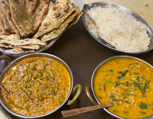 Dal, Rice, Chappati Indian Food